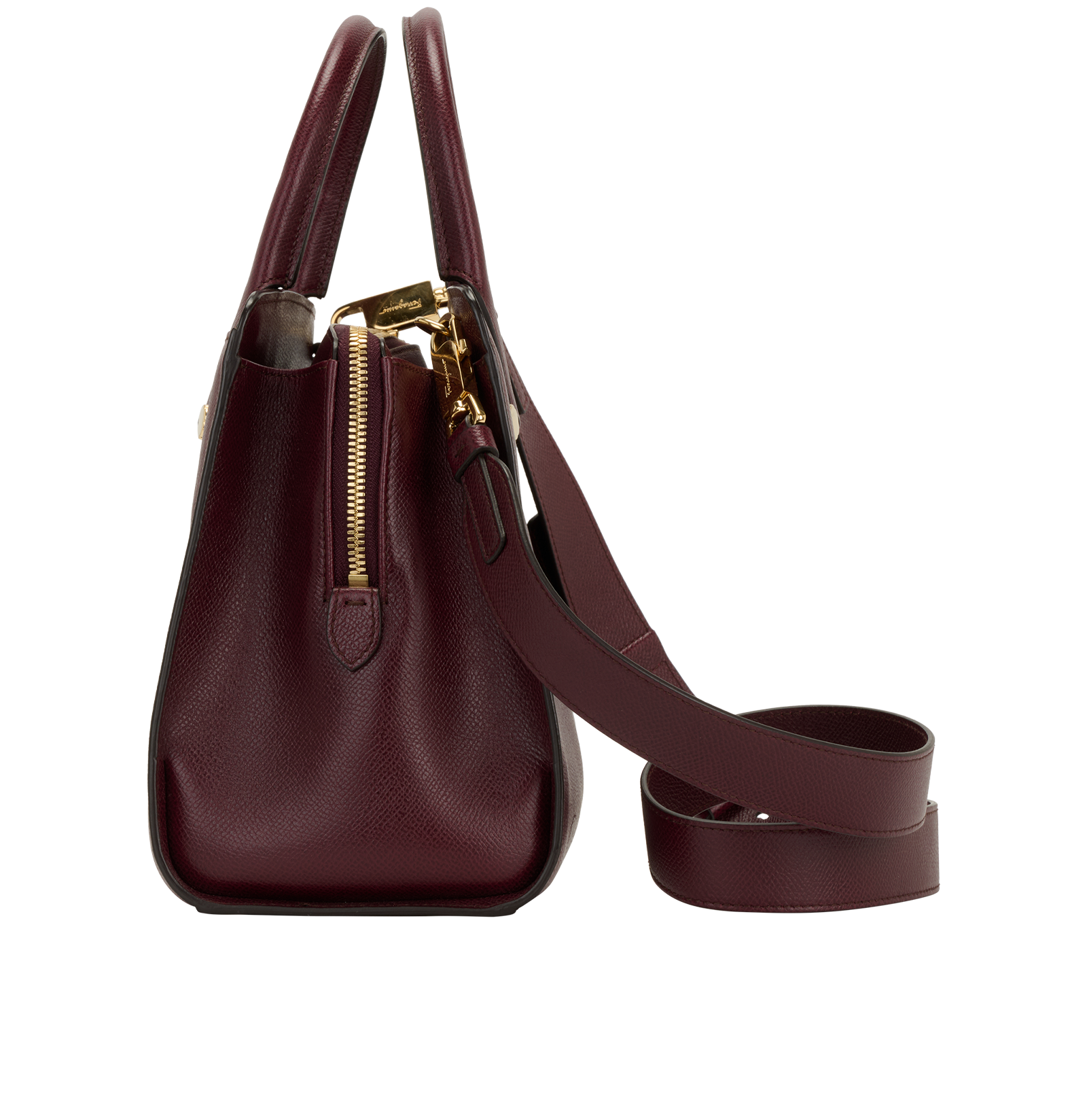 Top Handle Bag, &pound;295, Handbags, Burgundy, Leather, Bottom view